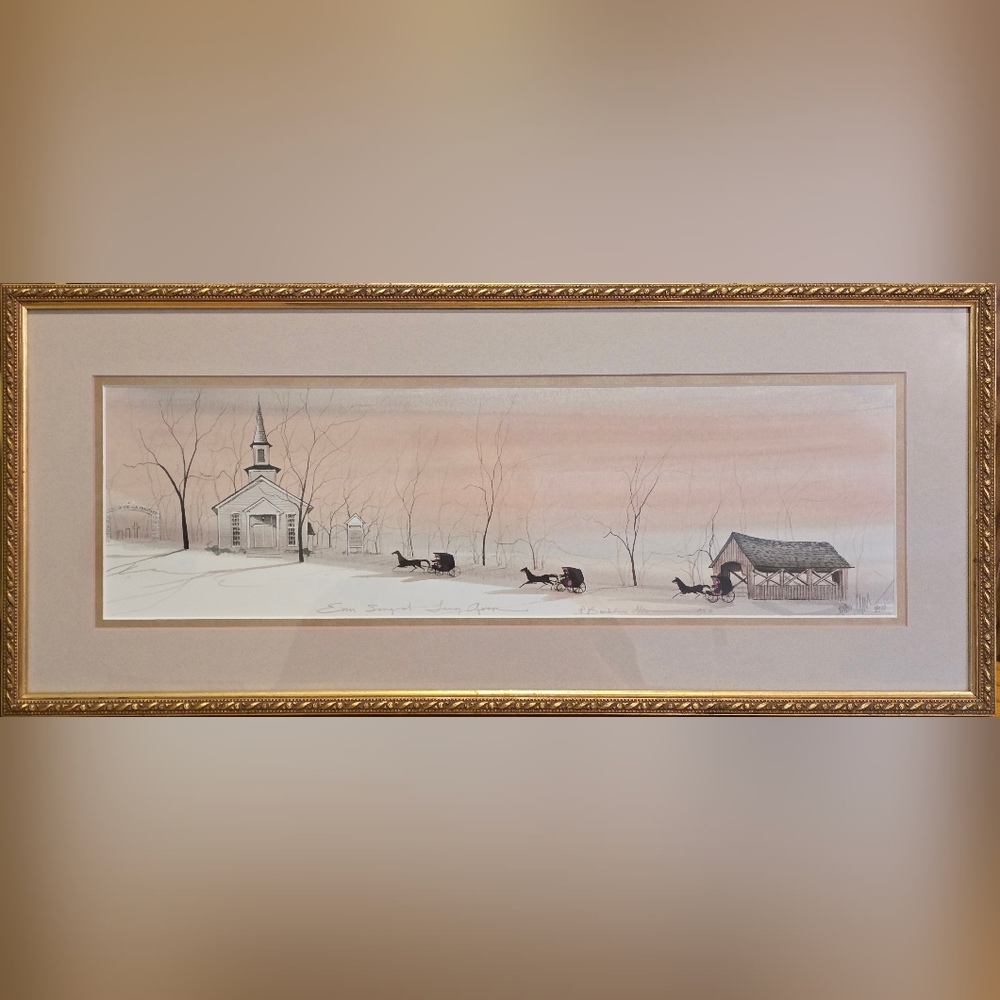 P Buckley Moss Limited Edition Signed Print  - Even Song at Long Grove 1993